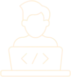 Icono de persona escribiendo en su computadora